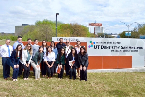 PDS with Dr. Kay Malone (Director of Admissions at UT Health San Antonio School of Dentistry) after attending a presentation and tour at the dental school (March 2019) 